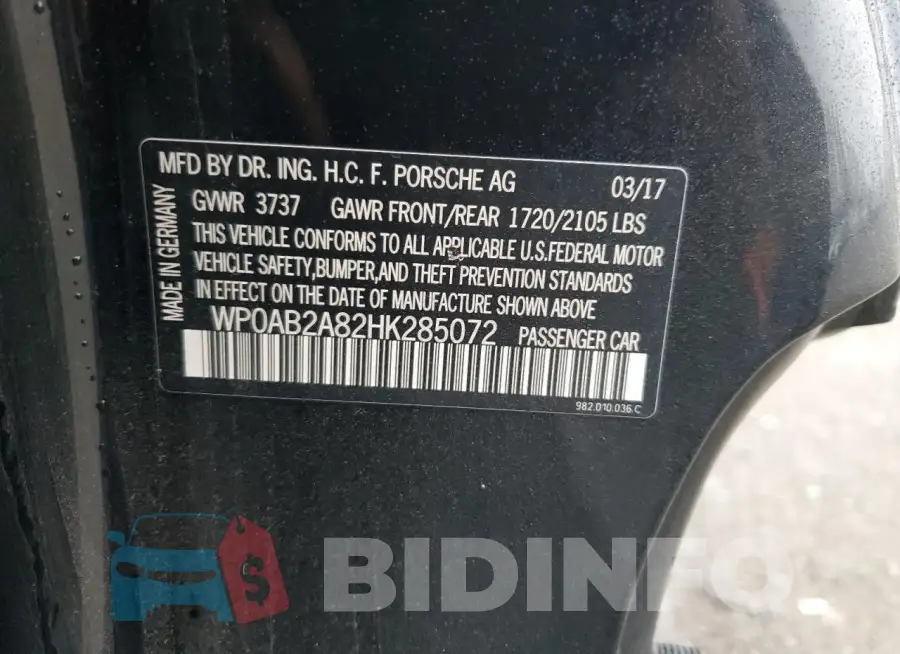 WP0AB2A82HK285072 Photo# 12