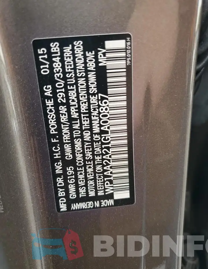 WP1AA2A21GLA00867 Photo# 14