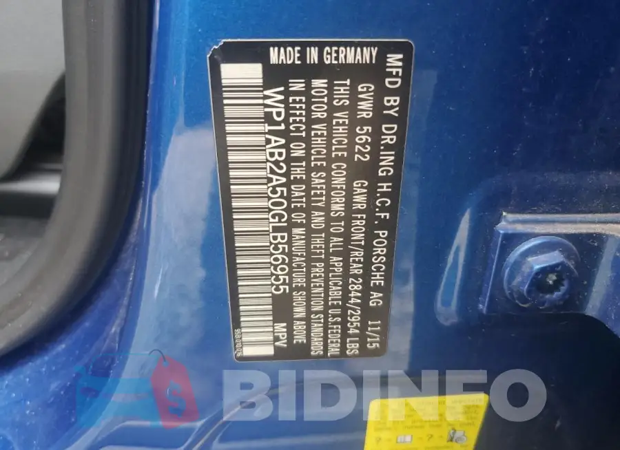 WP1AB2A50GLB56955 Photo# 13