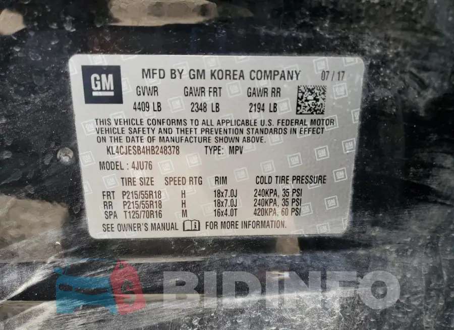KL4CJESB4HB248378 Photo# 13