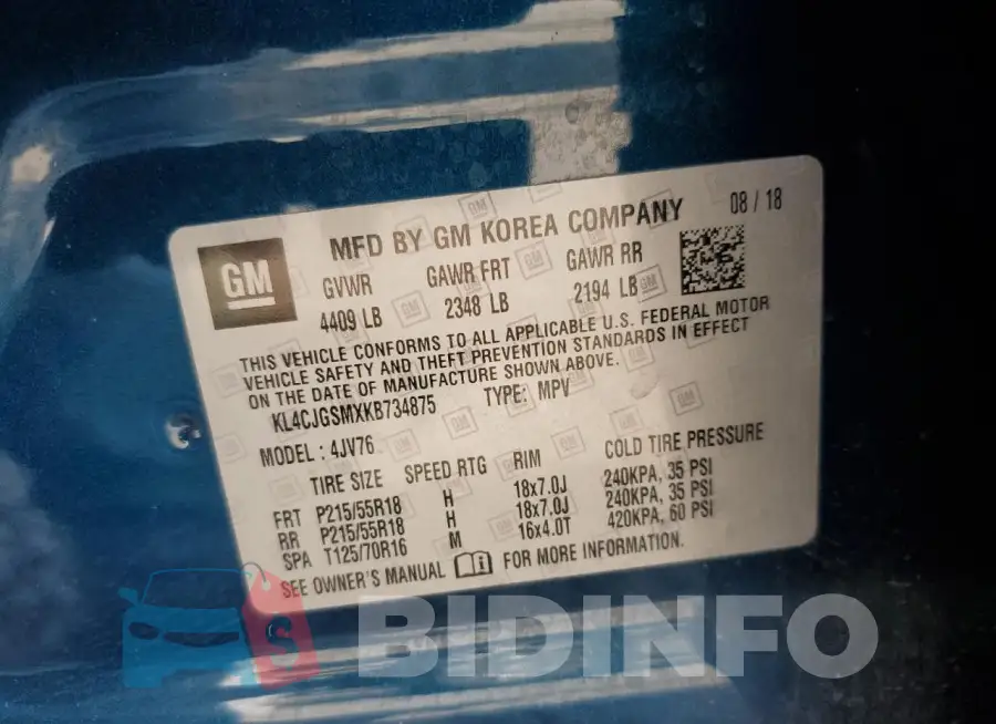 KL4CJGSMXKB734875 Photo# 12