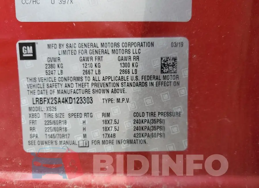 LRBFX2SA4KD123303 Photo# 13