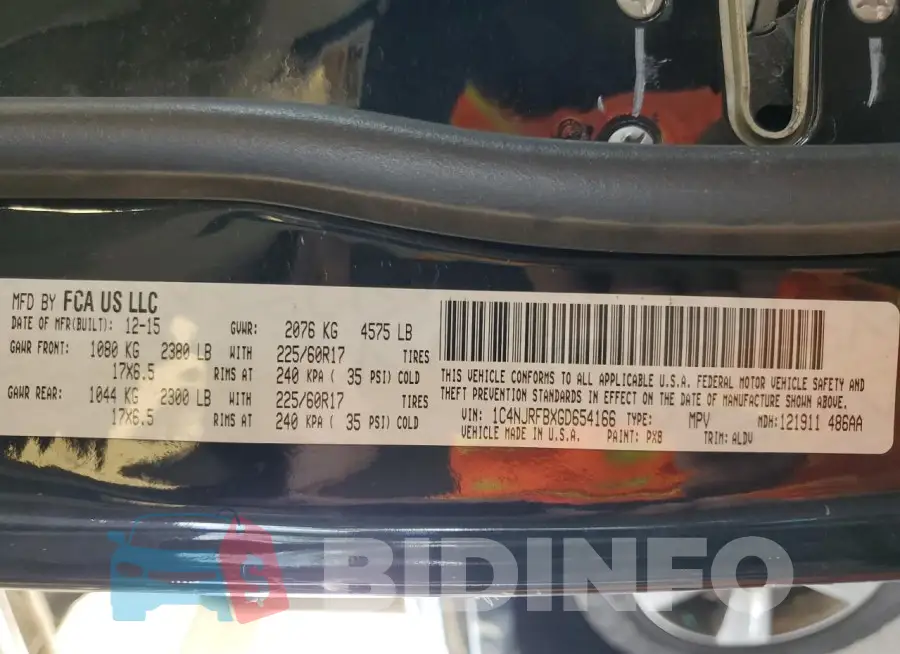 1C4NJRFBXGD654166 Photo# 13