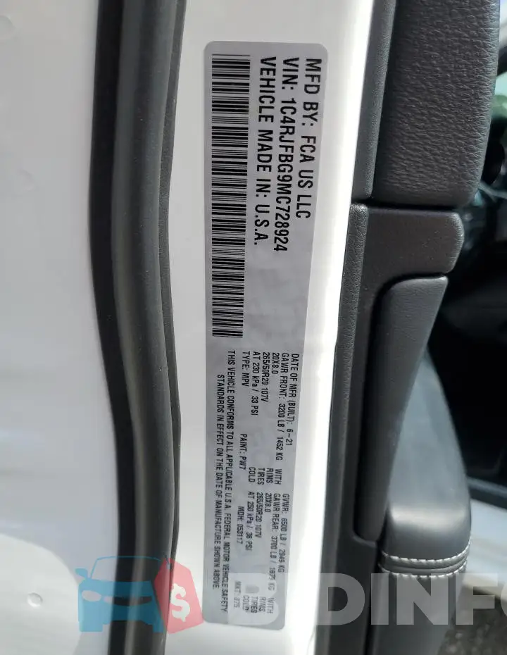 1C4RJFBG9MC728924 Photo# 13