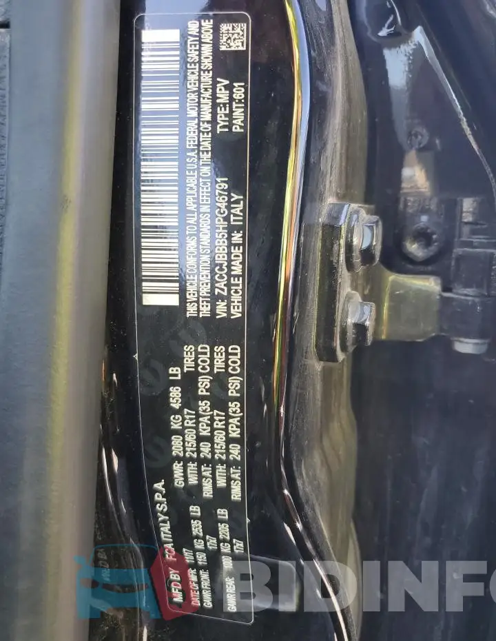 ZACCJBBB5HPG46791 Photo# 14