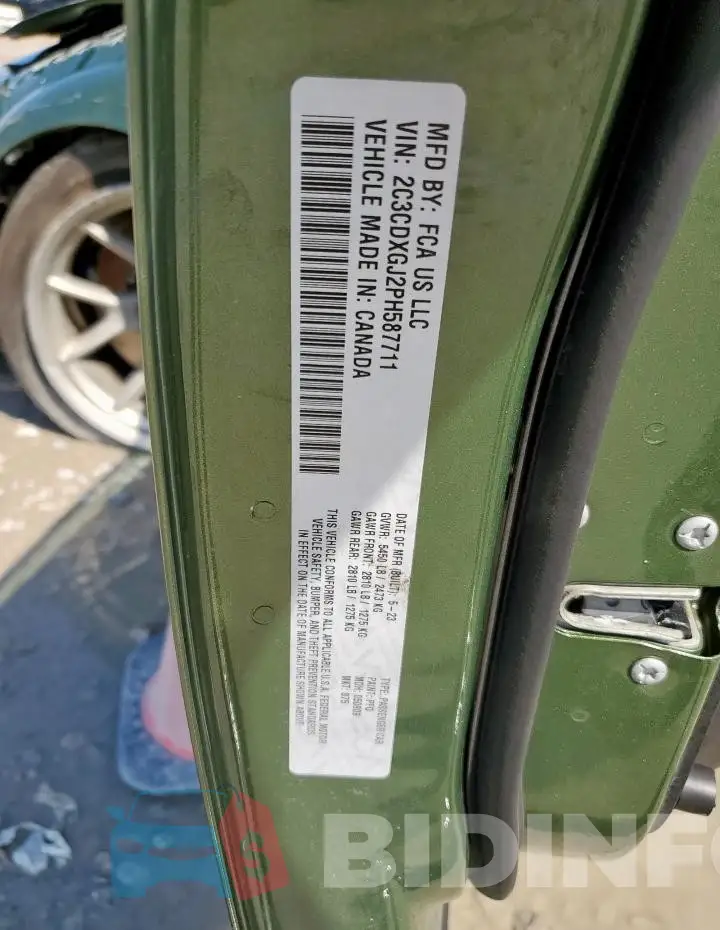2C3CDXGJ2PH587711 Photo# 12
