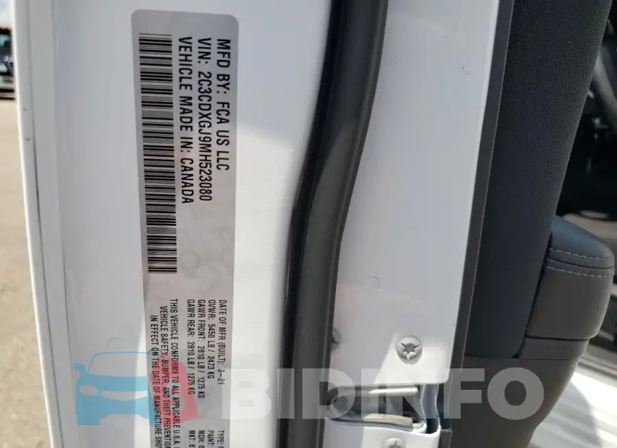 2C3CDXGJ9MH523080 Photo# 12