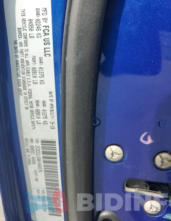 2C3CDZJG0KH506576 Photo# 12