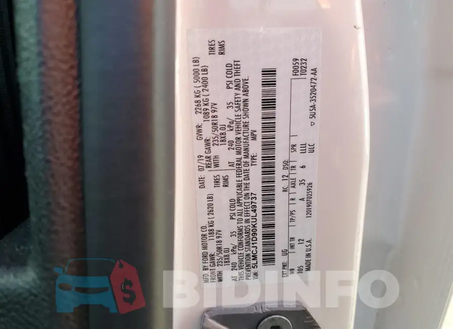 5LMCJ1D90KUL49737 Photo# 13
