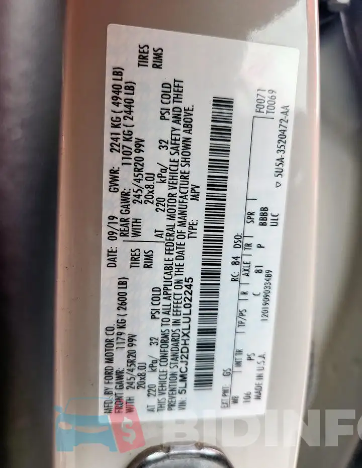 5LMCJ2DHXLUL02245 Photo# 13