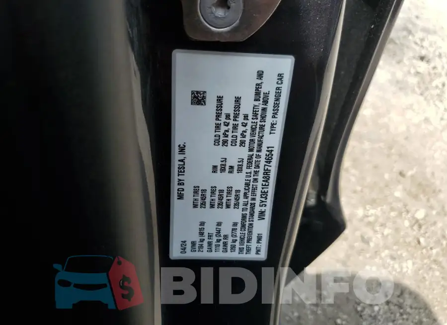 5YJ3E1EA8RF746541 Photo# 12