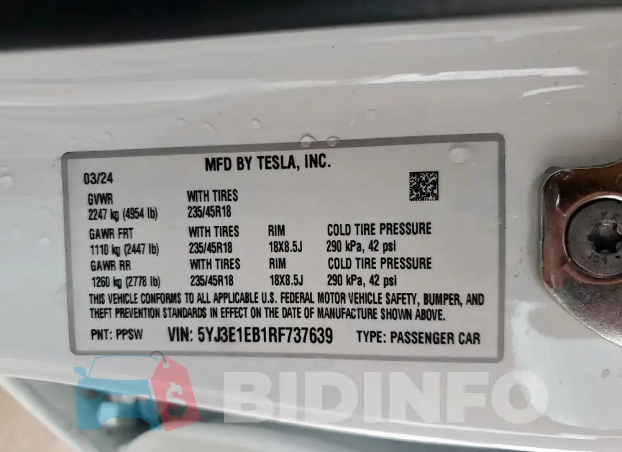 5YJ3E1EB1RF737639 Photo# 12