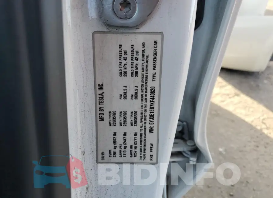 5YJ3E1EB7KF440820 Photo# 13