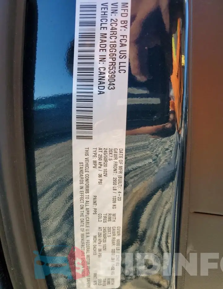 2C4RC1BG6PR539043 Photo# 14