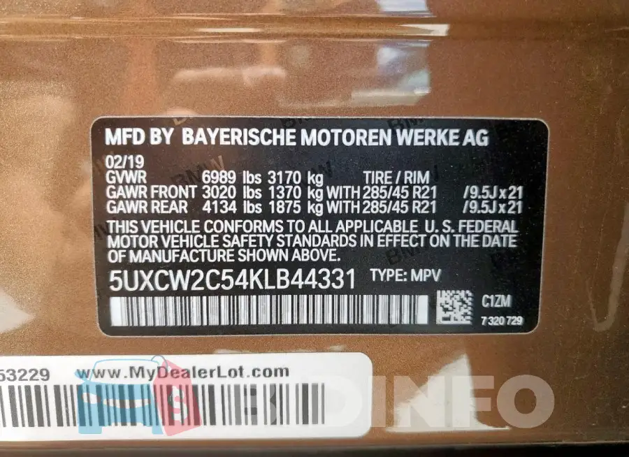 5UXCW2C54KLB44331 Photo# 14