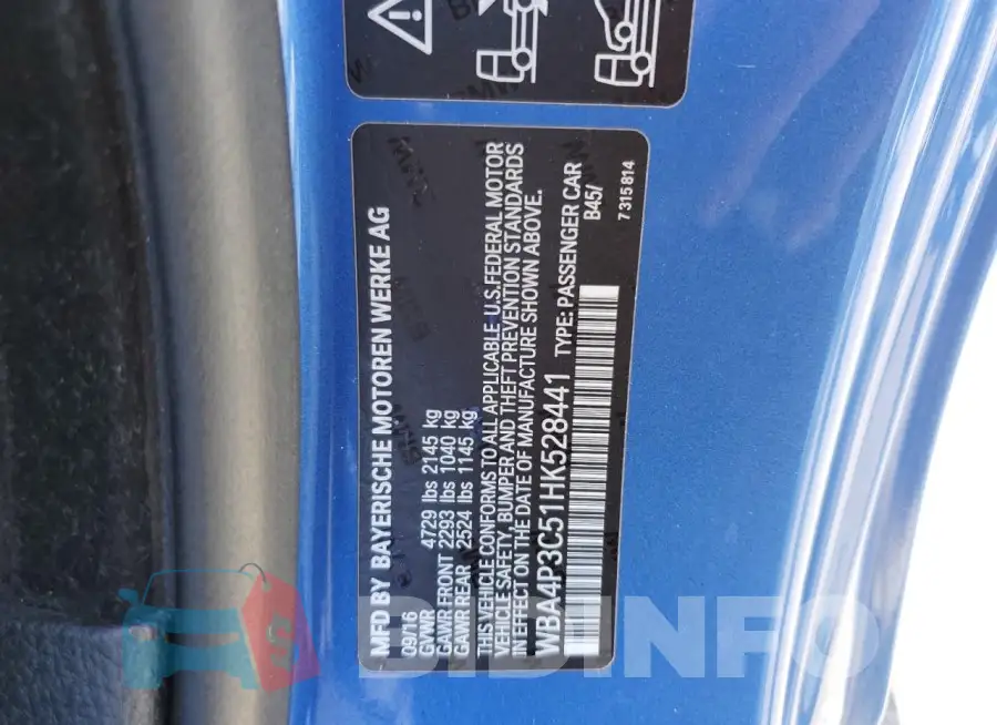 WBA4P3C51HK528441 Photo# 12