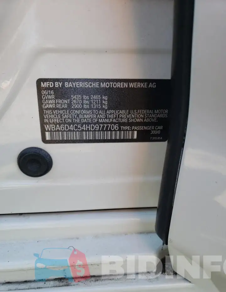 WBA6D4C54HD977706 Photo# 12