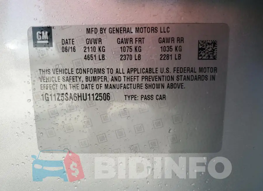 1G11Z5SA6HU112506 Photo# 13