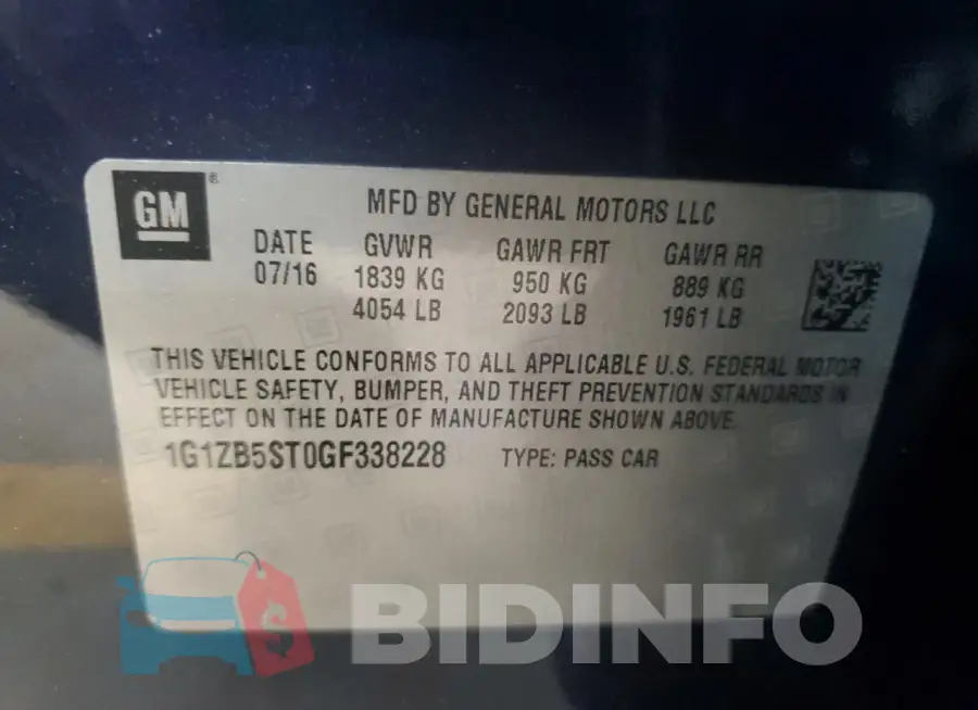 1G1ZB5ST0GF338228 Photo# 12