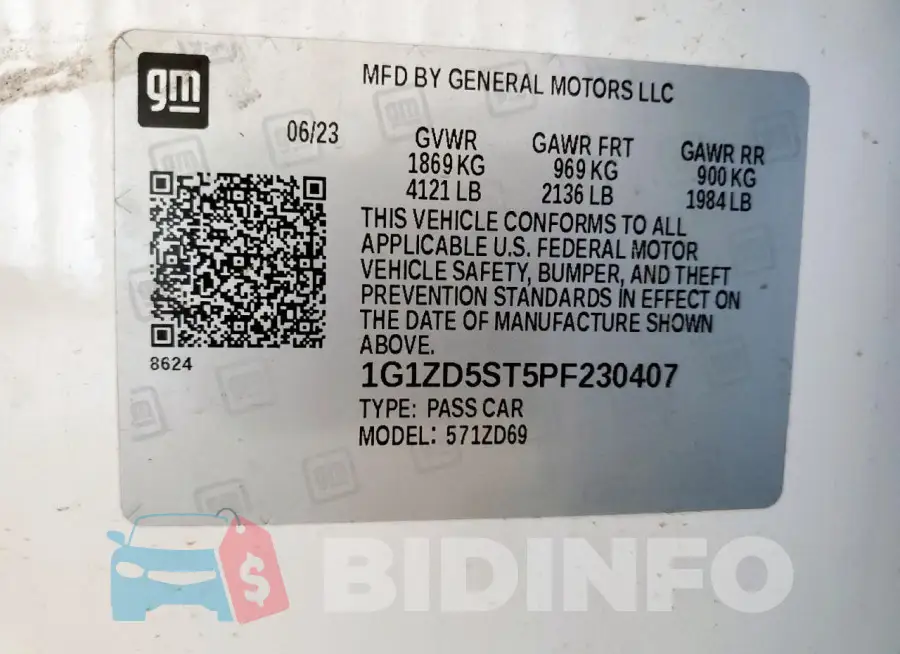 1G1ZD5ST5PF230407 Photo# 13