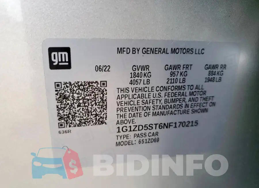 1G1ZD5ST6NF170215 Photo# 12