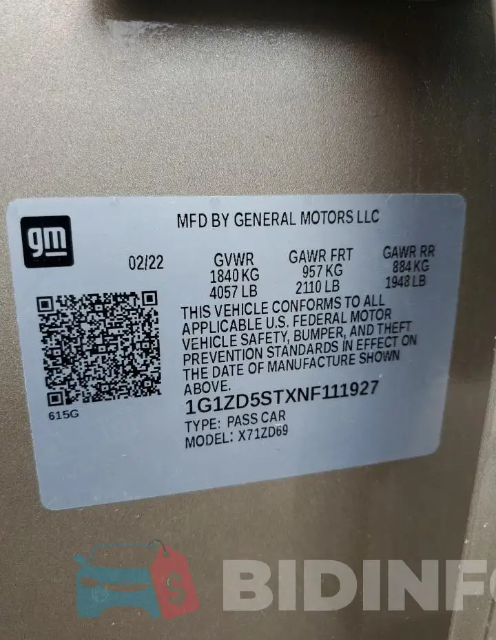 1G1ZD5STXNF111927 Photo# 12