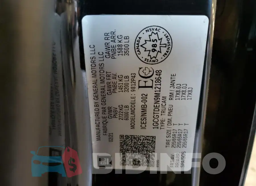 1GCGTDEN9M1218648 Photo# 12