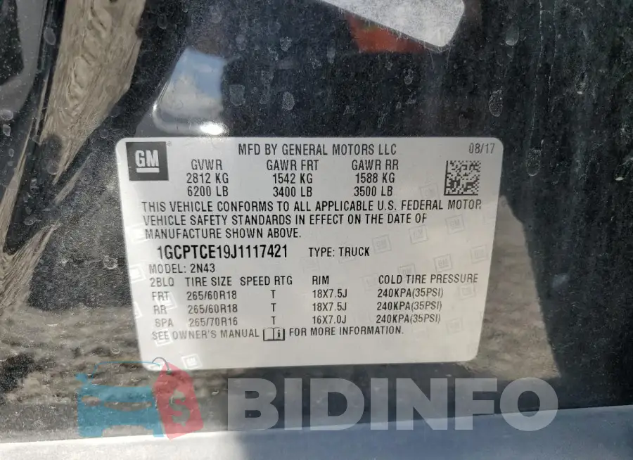 1GCPTCE19J1117421 Photo# 12