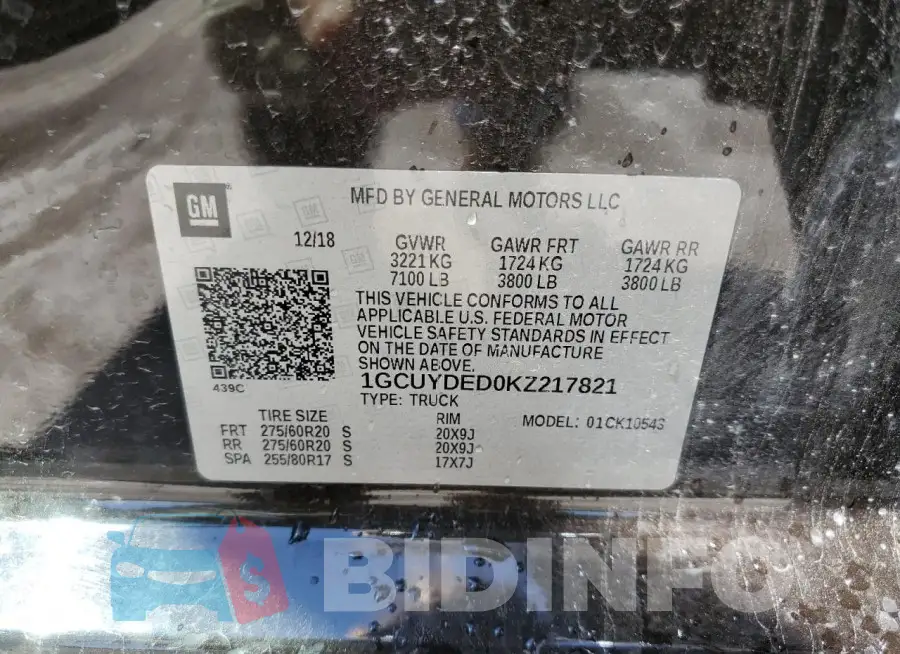 1GCUYDED0KZ217821 Photo# 12