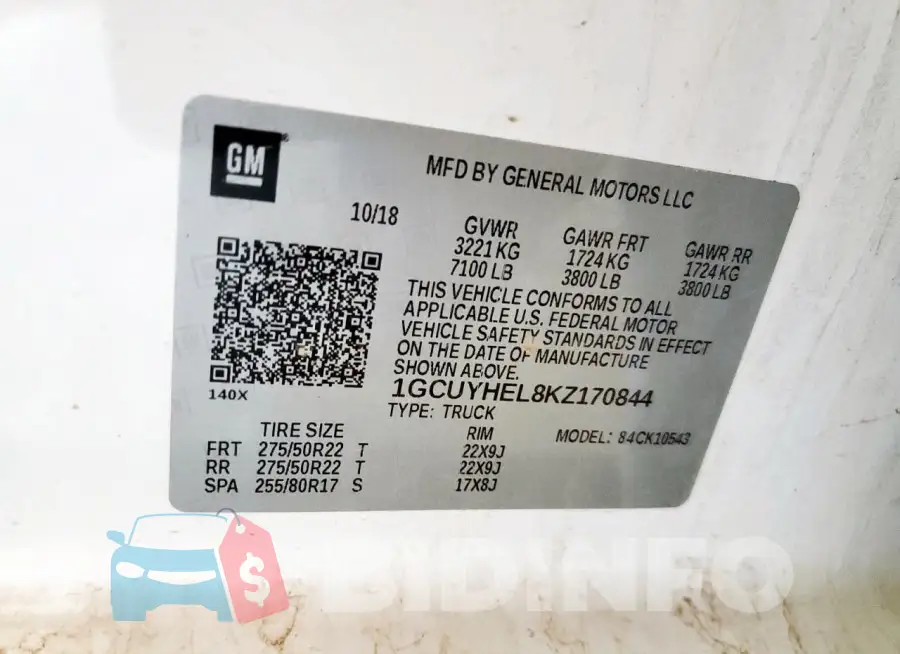 1GCUYHEL8KZ170844 Photo# 12