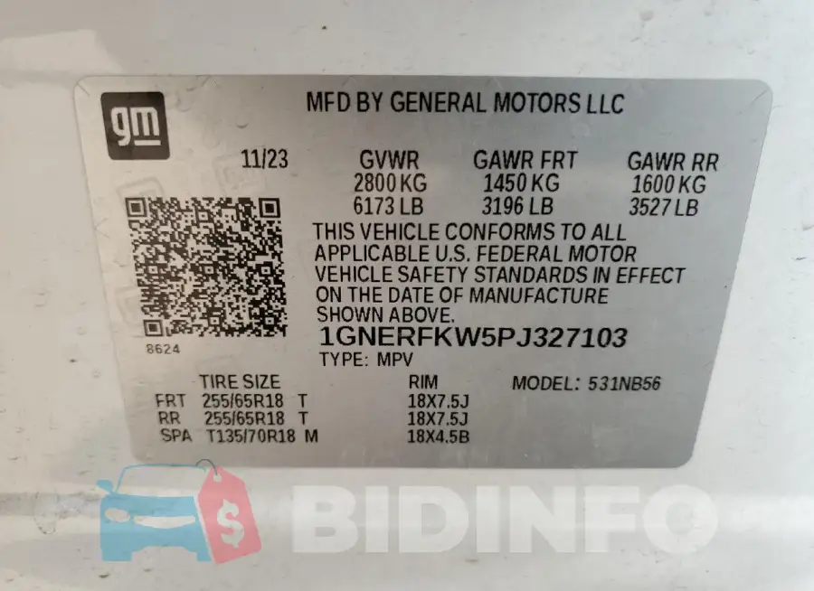 1GNERFKW5PJ327103 Photo# 12
