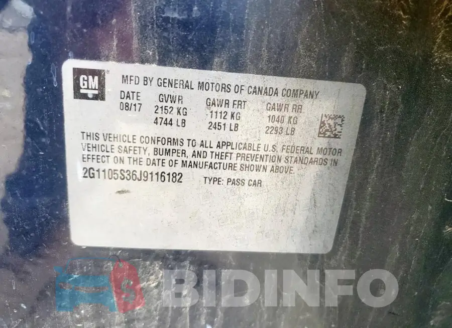 2G1105S36J9116182 Photo# 12