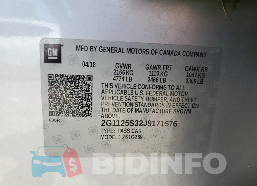 2G1125S32J9171576 Photo# 12