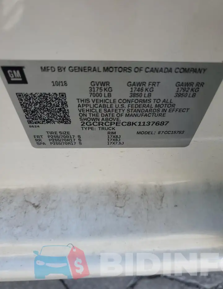 2GCRCPEC8K1137687 Photo# 12