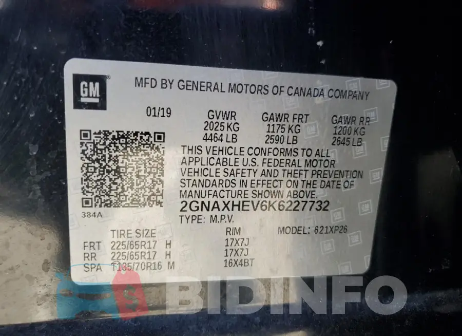 2GNAXHEV6K6227732 Photo# 13