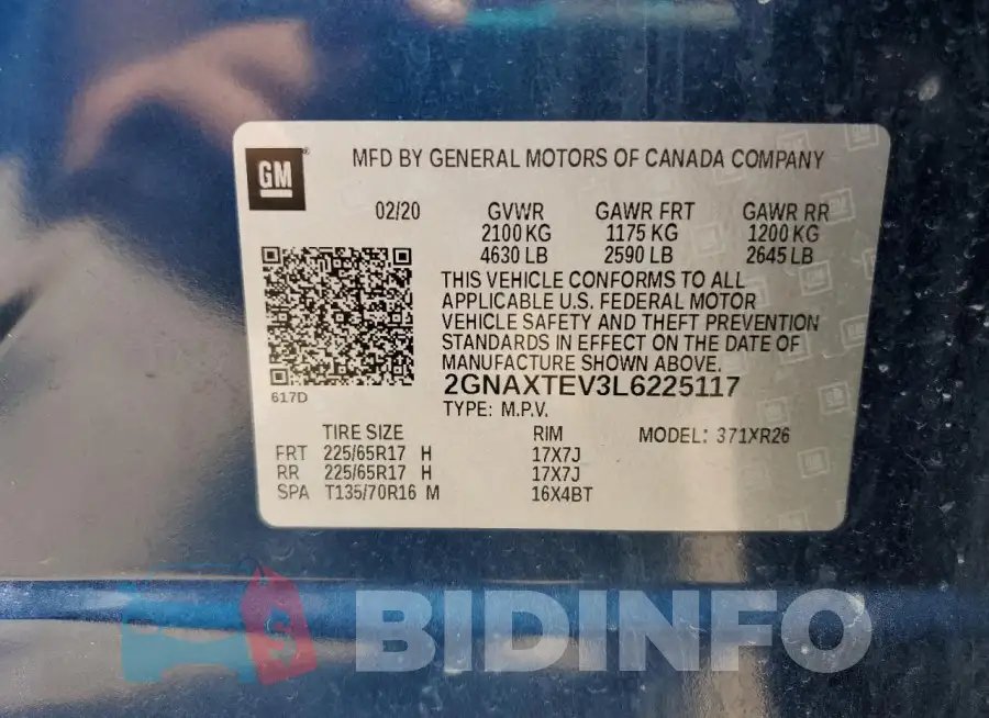 2GNAXTEV3L6225117 Photo# 13