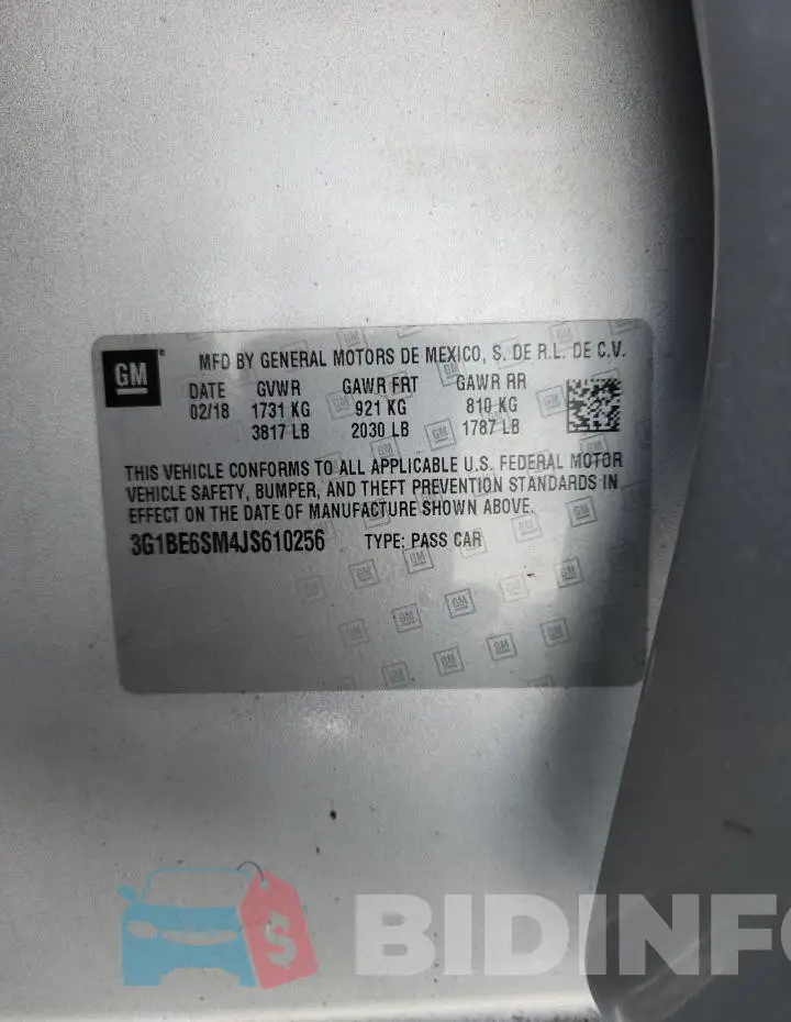 3G1BE6SM4JS610256 Photo# 12