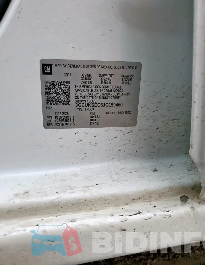 3GCUKSEC5JG159460 Photo# 12