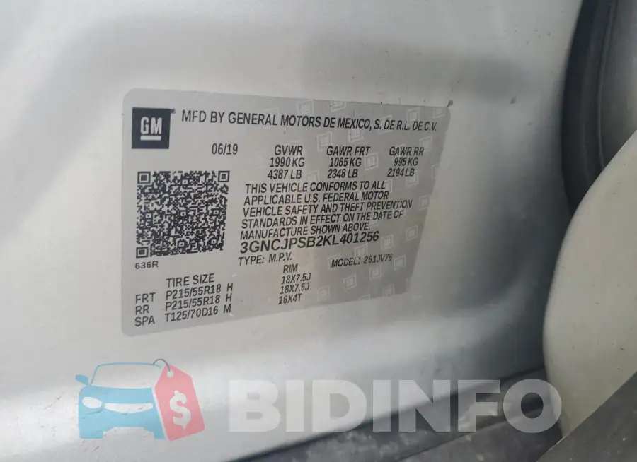3GNCJPSB2KL401256 Photo# 13
