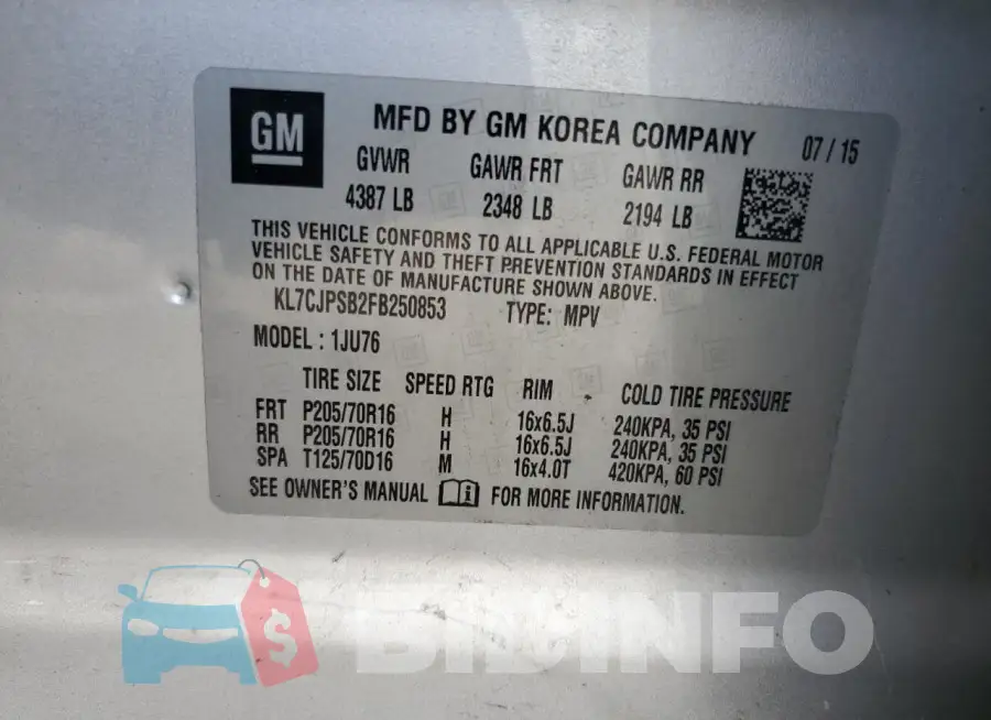KL7CJPSB2FB250853 Photo# 12