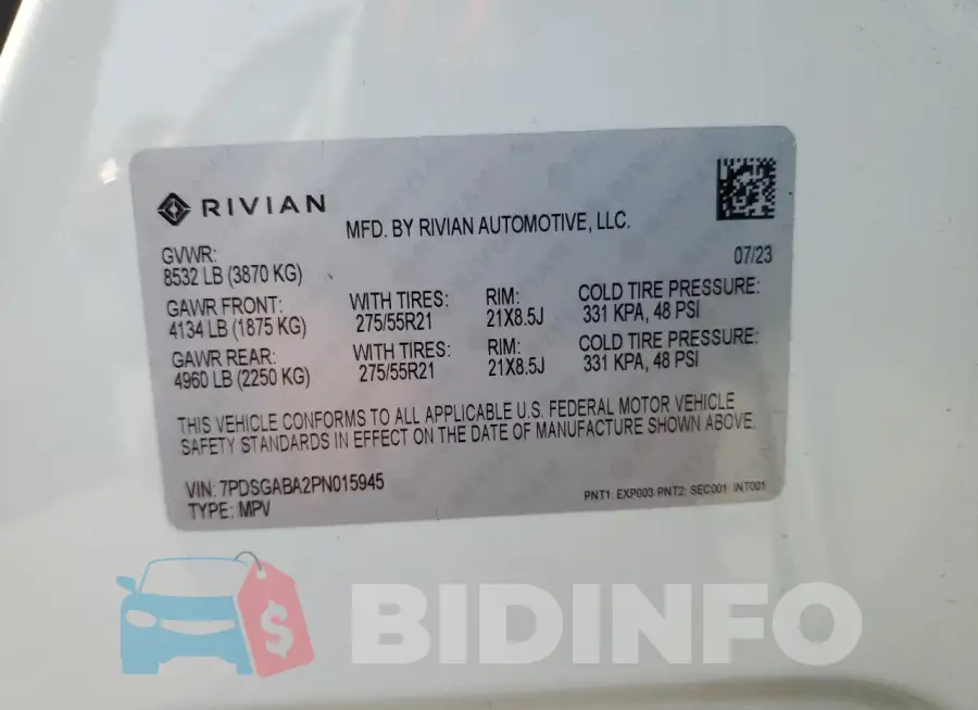 7PDSGABA2PN015945 Photo# 12