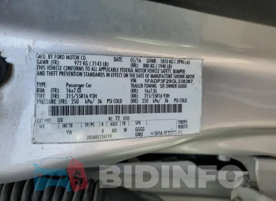 1FADP3F29GL338387 Photo# 12