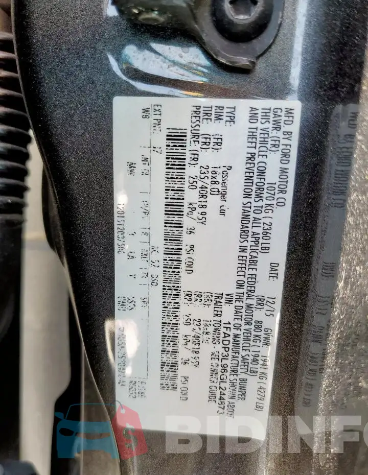 1FADP3L96GL244873 Photo# 12