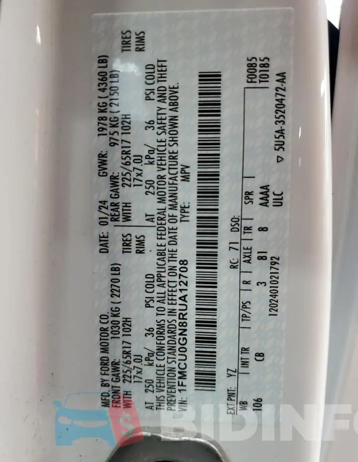 1FMCU0GN8RUA12708 Photo# 13