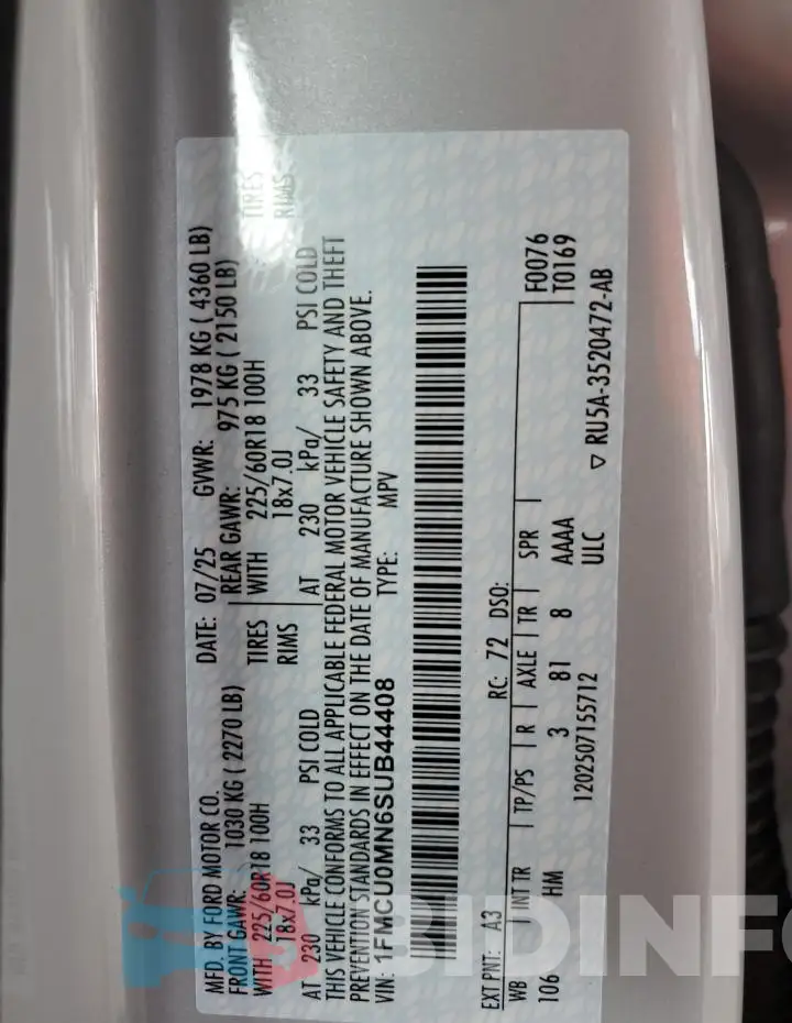 1FMCU0MN6SUB44408 Photo# 13