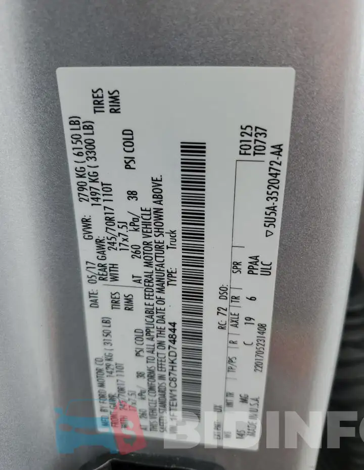 1FTEW1C87HKD74844 Photo# 12