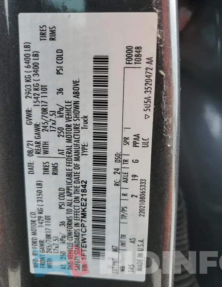 1FTEW1CP7MKE21842 Photo# 12