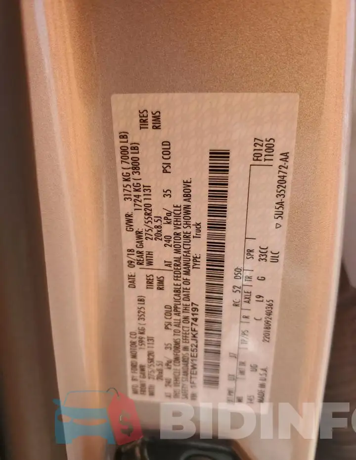 1FTEW1E52JKF74197 Photo# 12