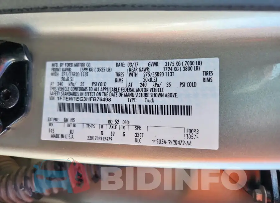 1FTEW1EG3HFB76498 Photo# 13