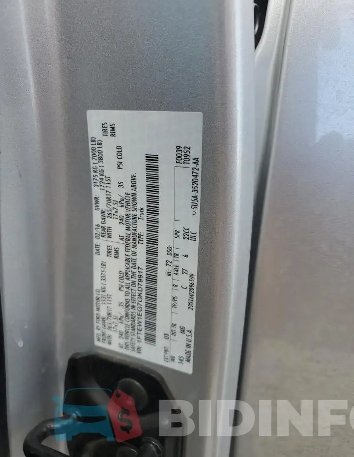 1FTEW1EG7GKD79917 Photo# 13